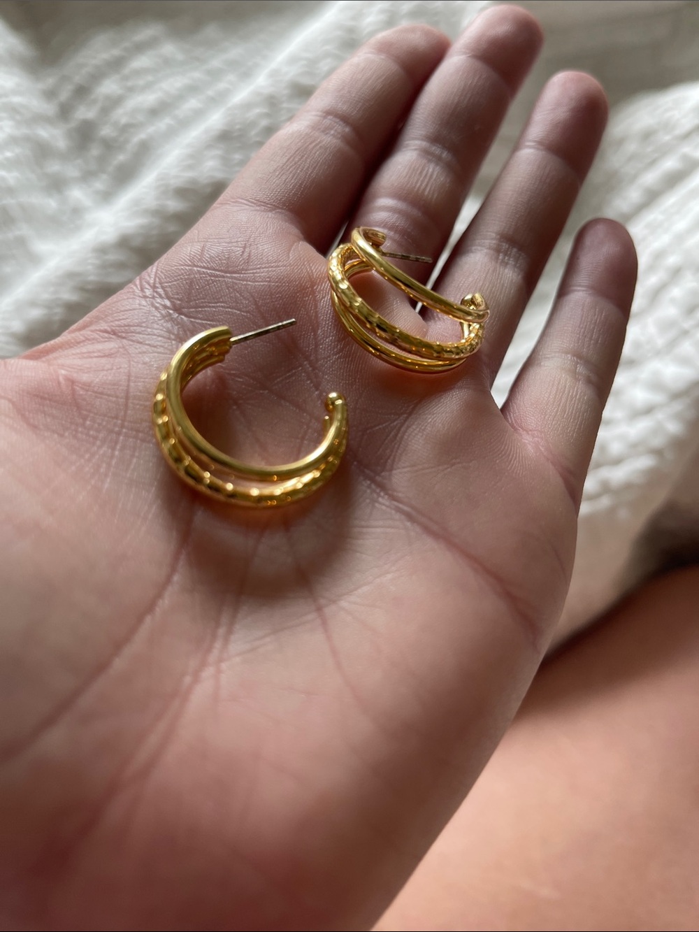Classic Gold Textured Hoop Earrings for Women